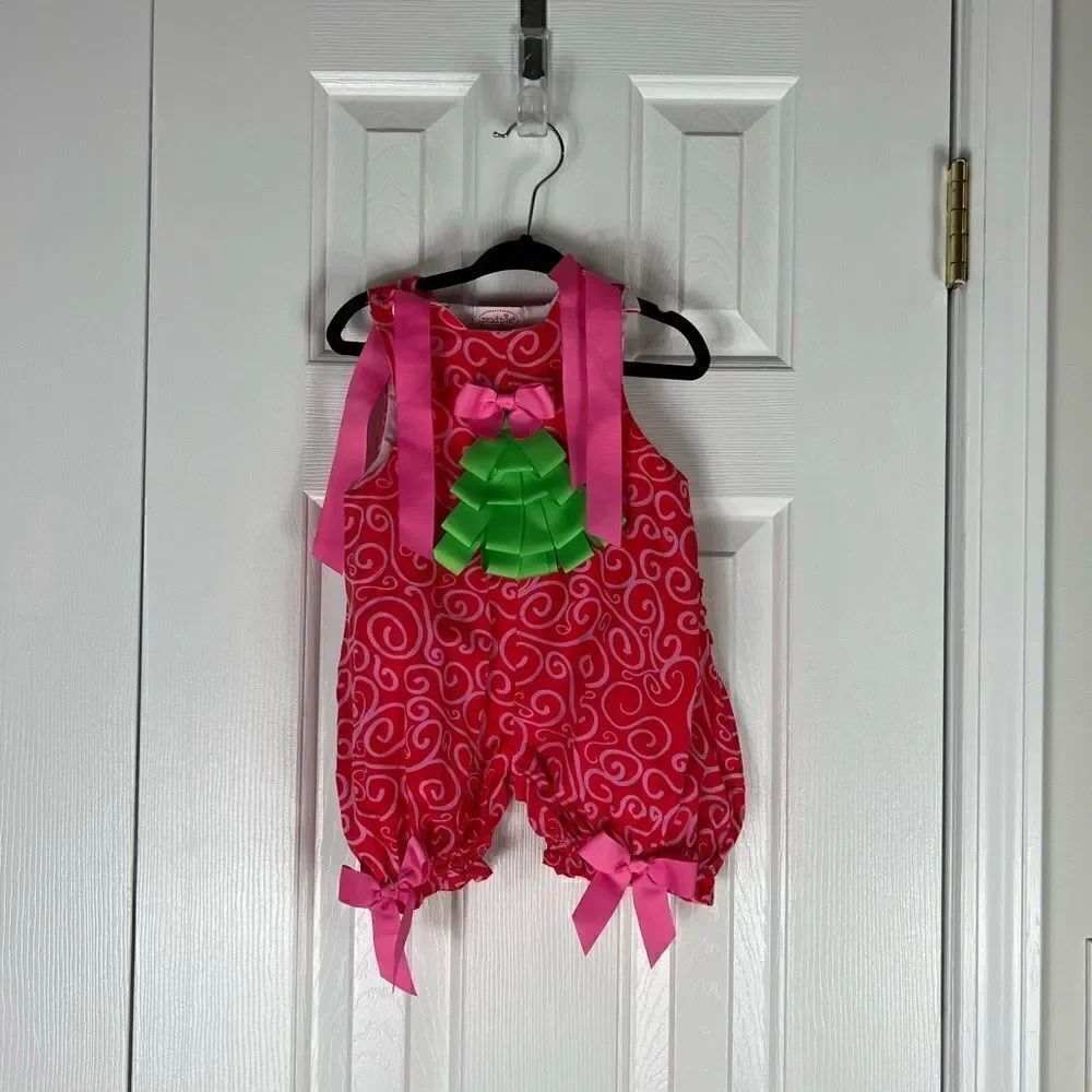 Mudpie Girls Christmas Romper Size 0/6m